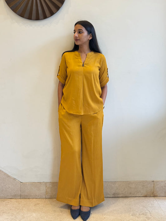 #MBA1813 Casual coord set- Yellow