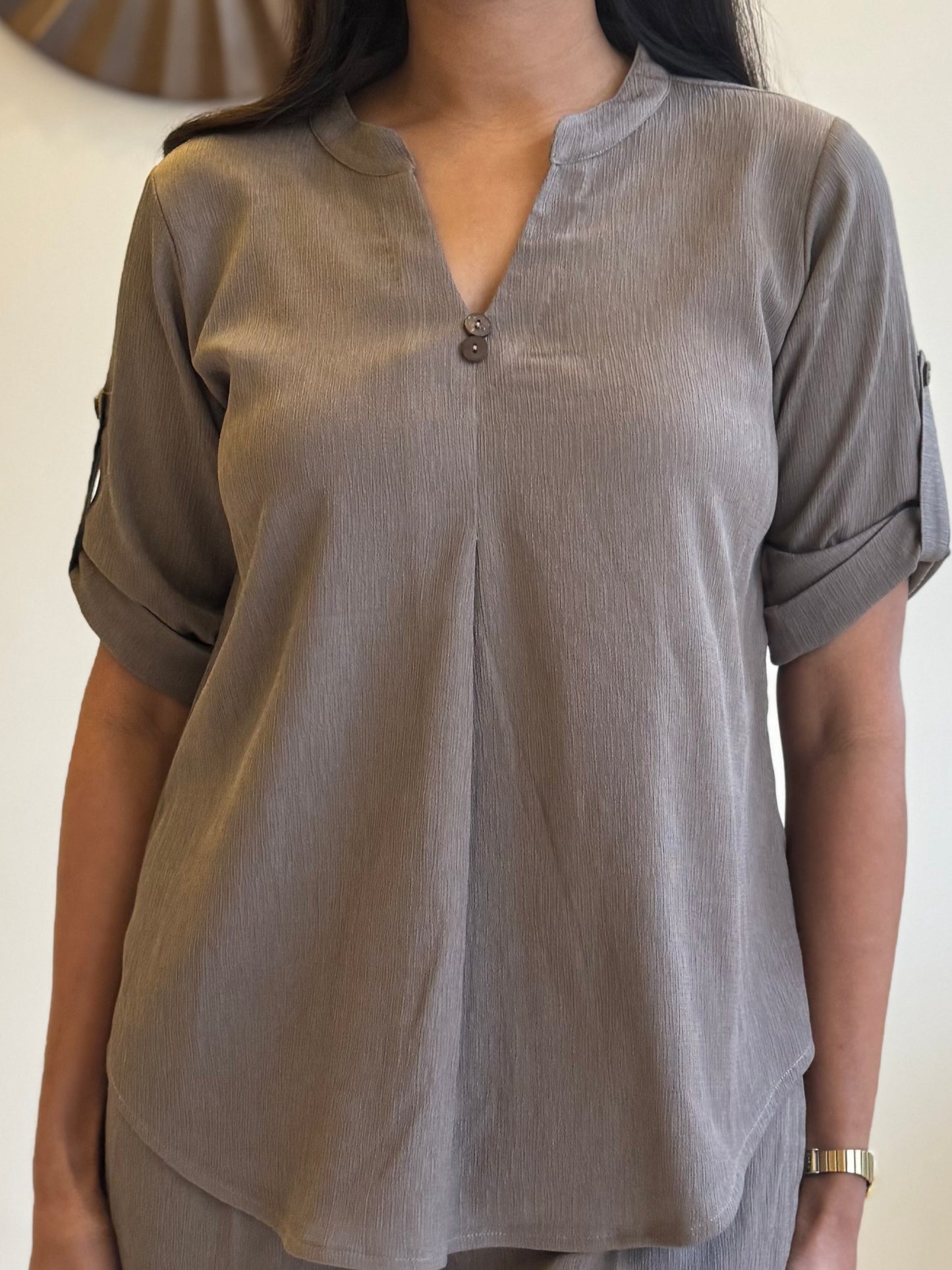 #MBA1811 Casual coord set- Ash grey