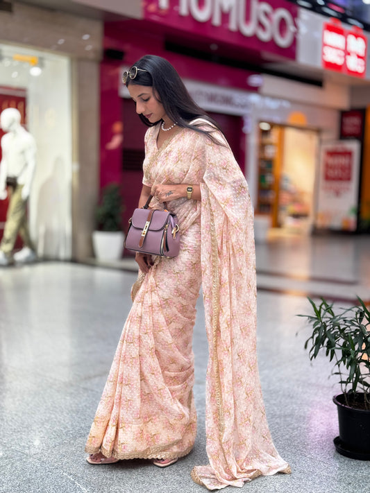 #MBA1968 Aisha floral 1 min saree and blouse