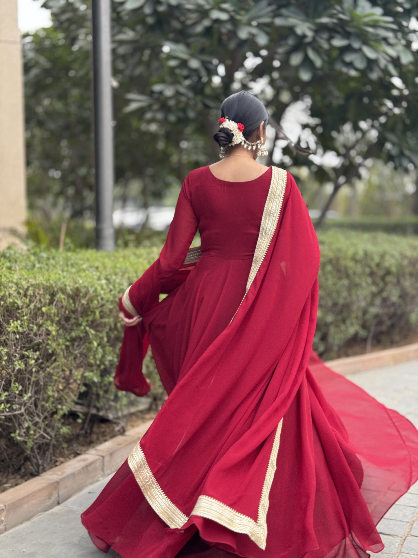 #MBA1330 Raima anarkali and dupatta-Maroon