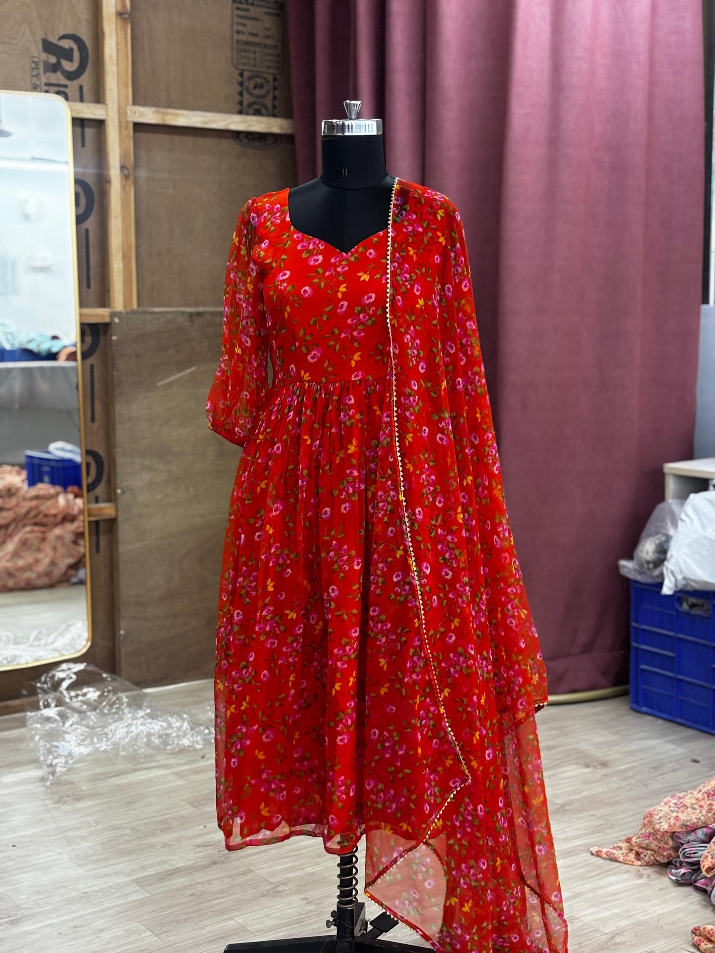 anarkali with dupatta