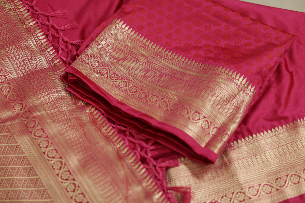 Rani pink katan silk saree (regular saree)