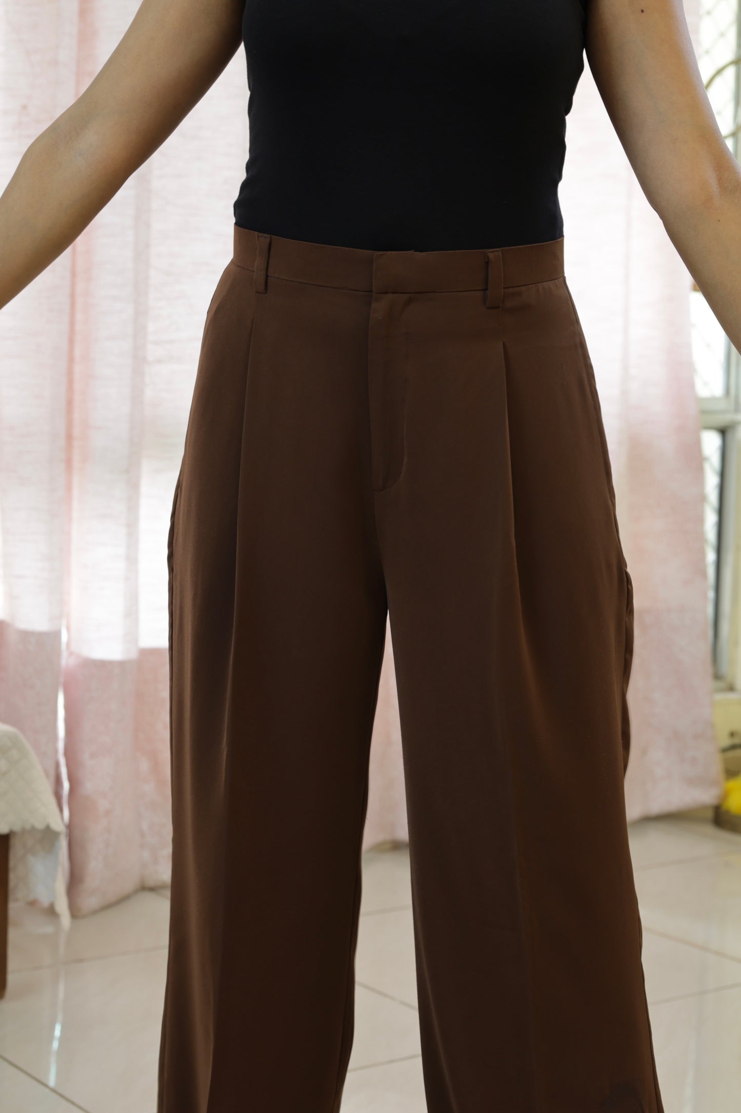 #MBA2133 Korean pants- Choco Brown