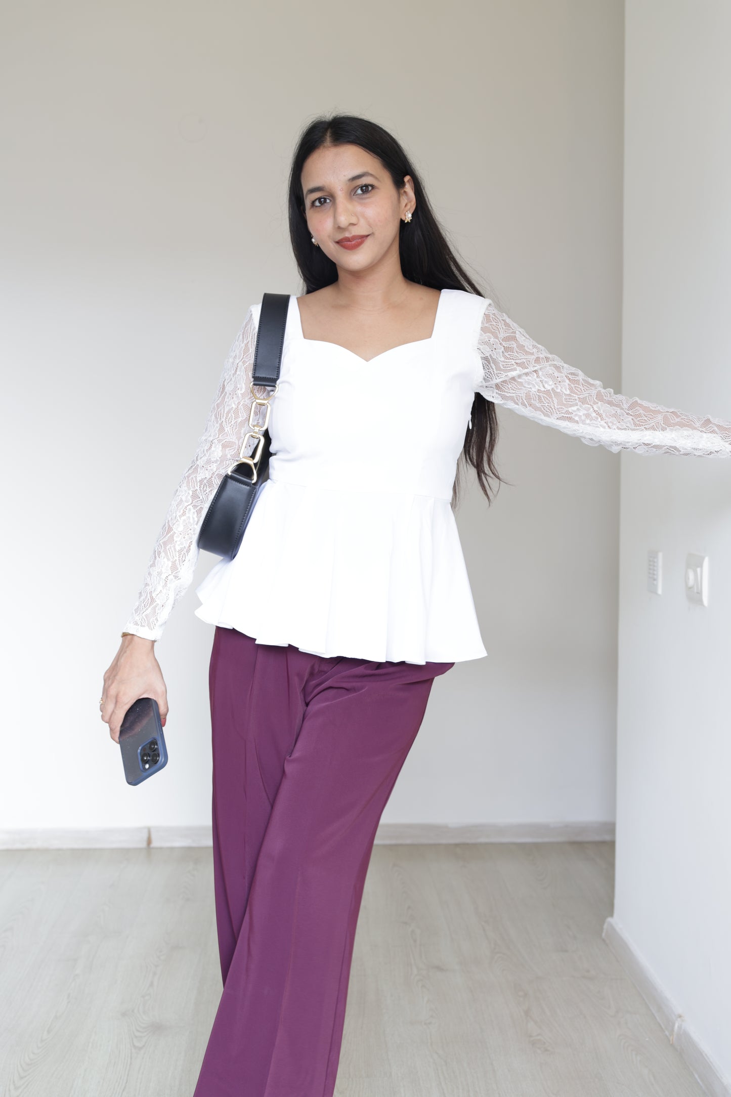 #2138 White Lacey top