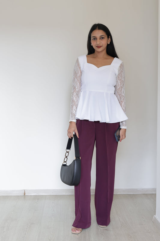 #2138 White Lacey top
