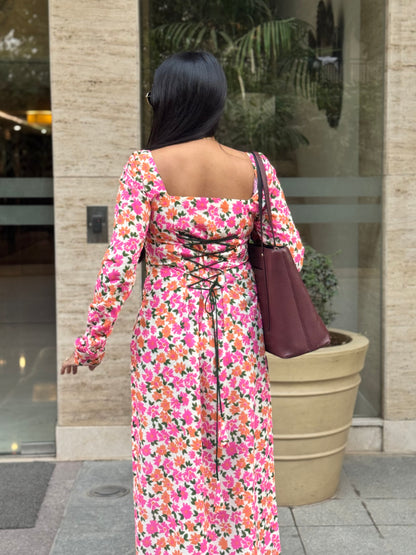 #MBA2070 White pink floral kurti