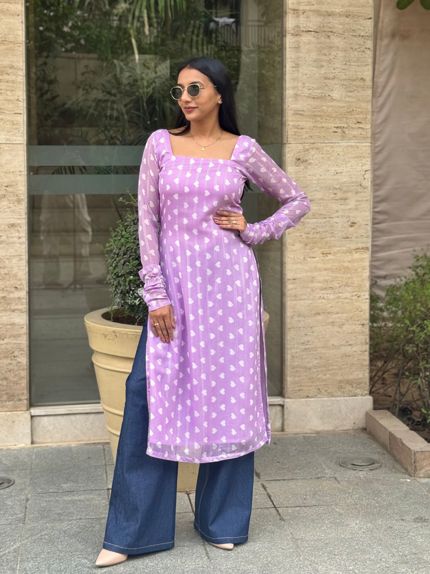 #MBA2068 Lavender heart kurti