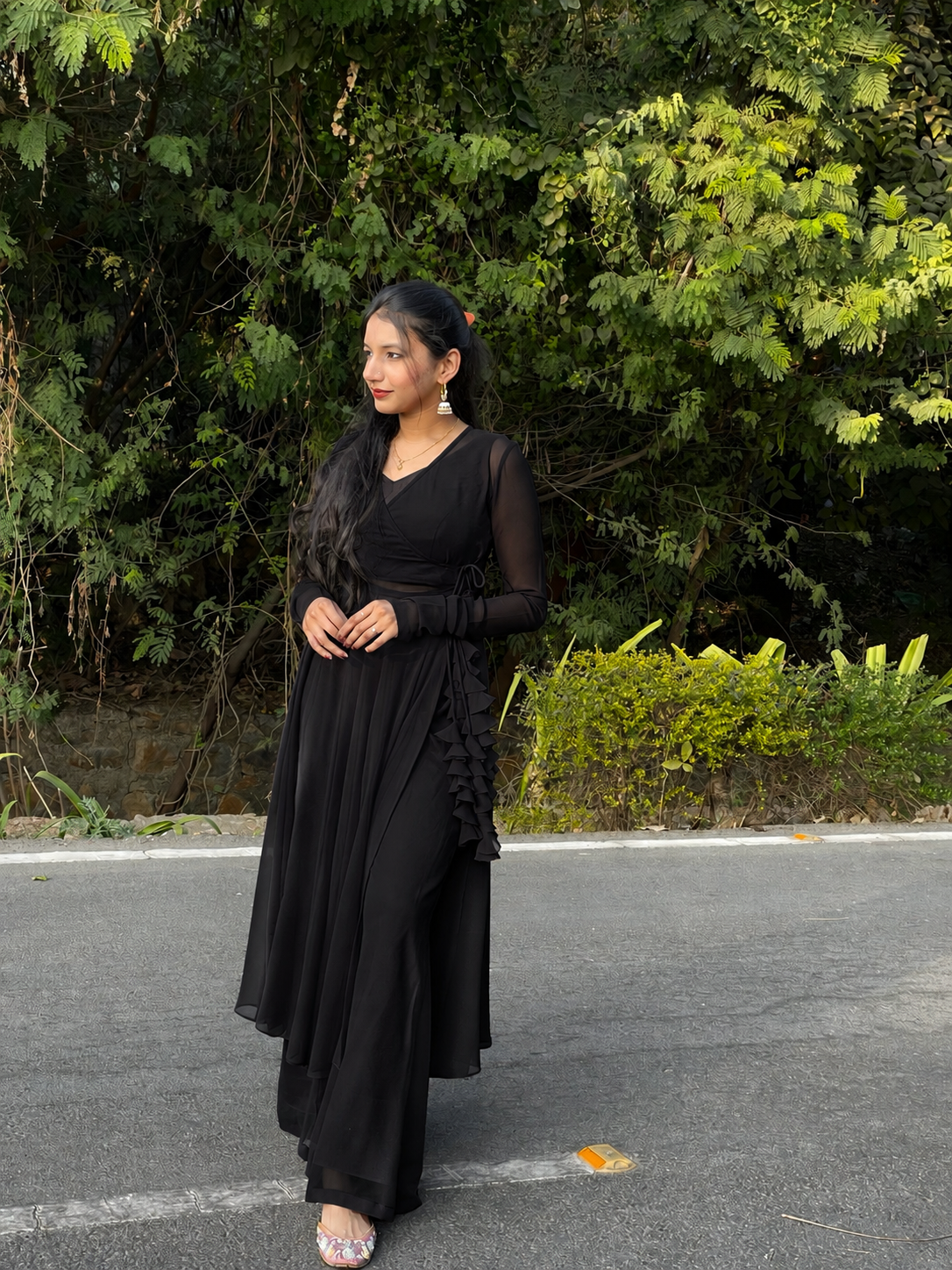 #MBA2123 Black georgette 3pc set