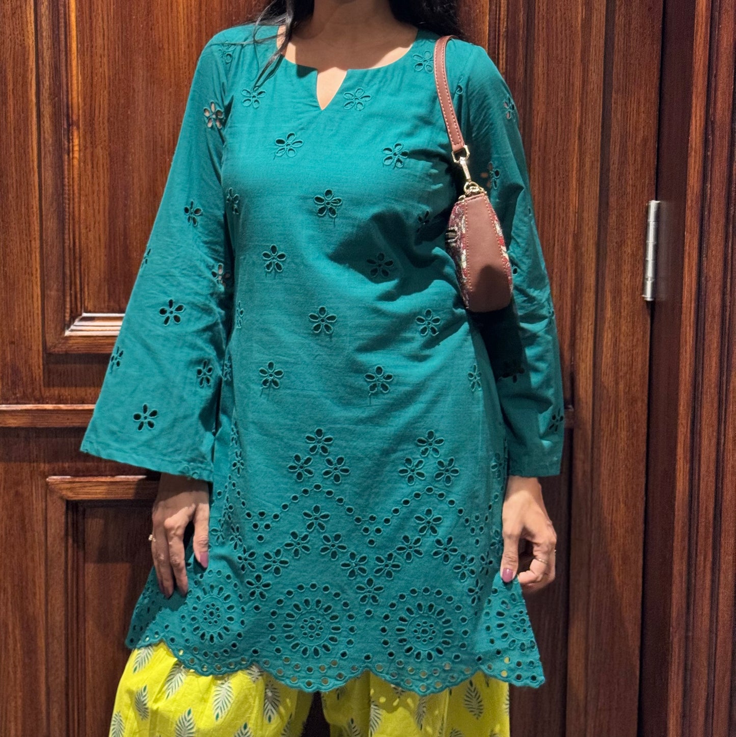 #MBA2120 Bottle green hakoba farsi salwar set
