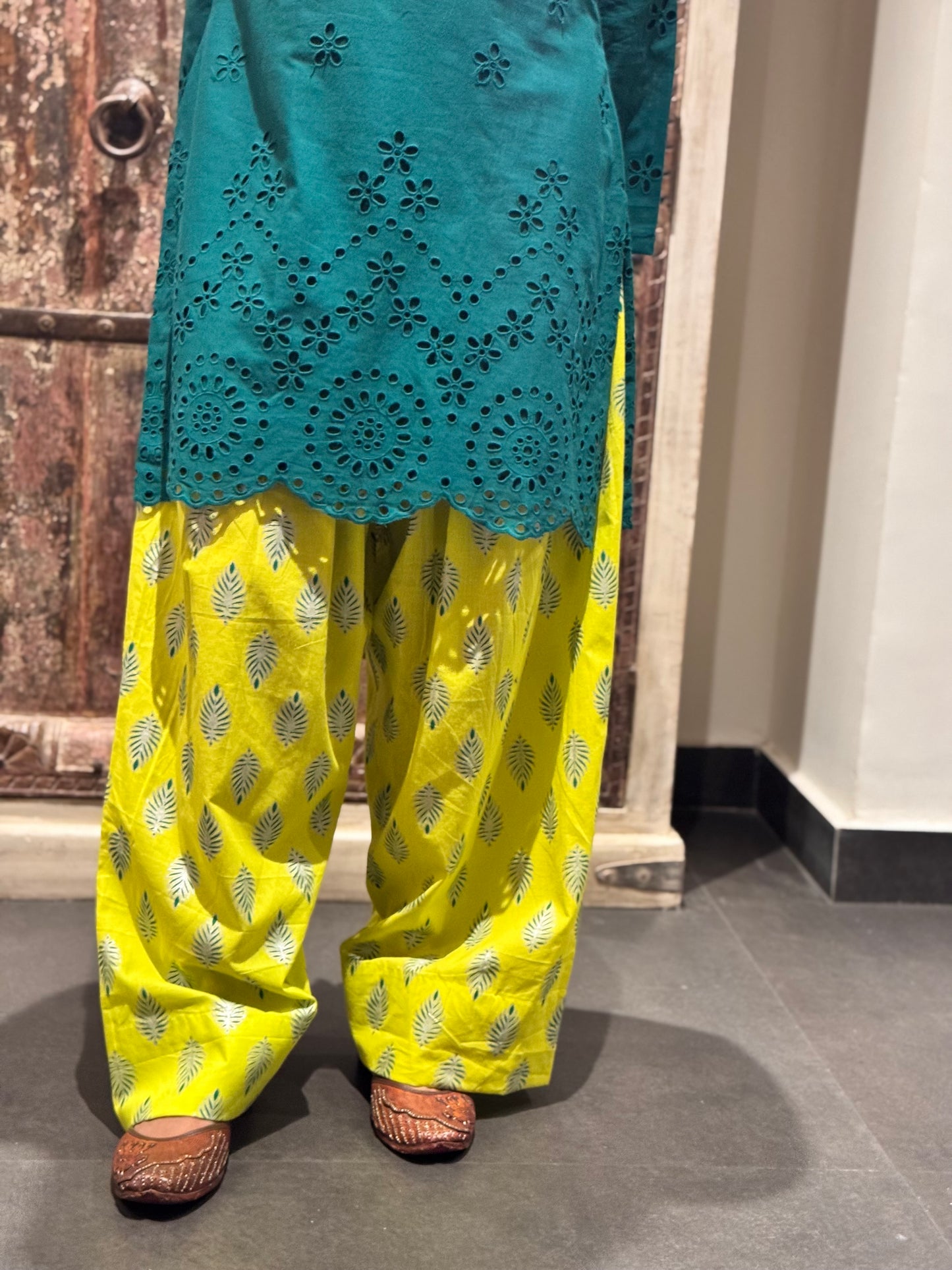 #MBA2120 Bottle green hakoba farsi salwar set