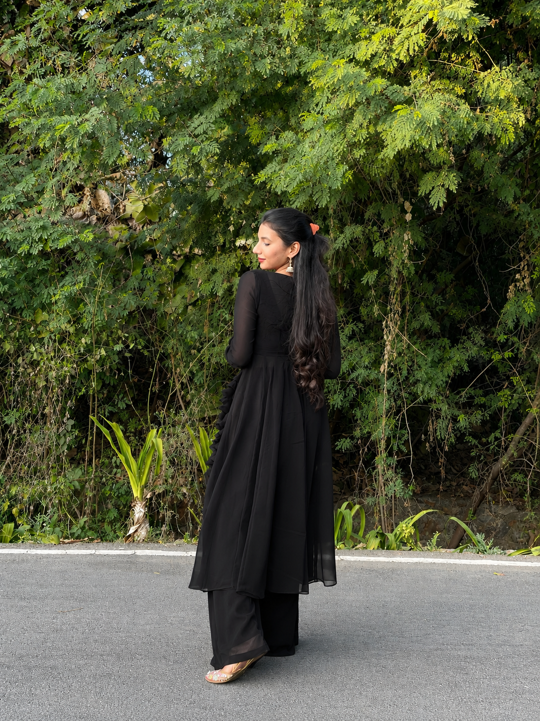 #MBA2123 Black georgette 3pc set