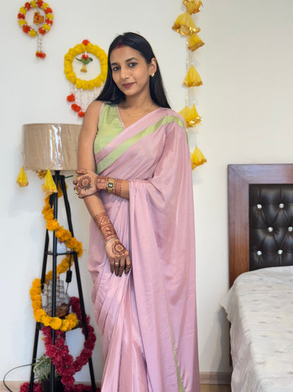 #MBA2017 Strawberry-matcha 1 min saree and blouse- Pink