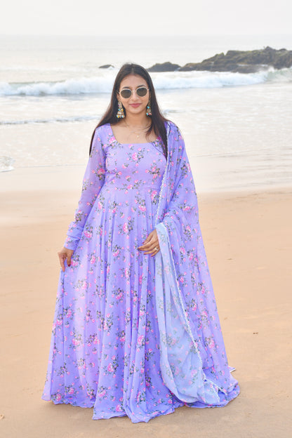 #MBA2078 Noor lavender anarkali and dupatta