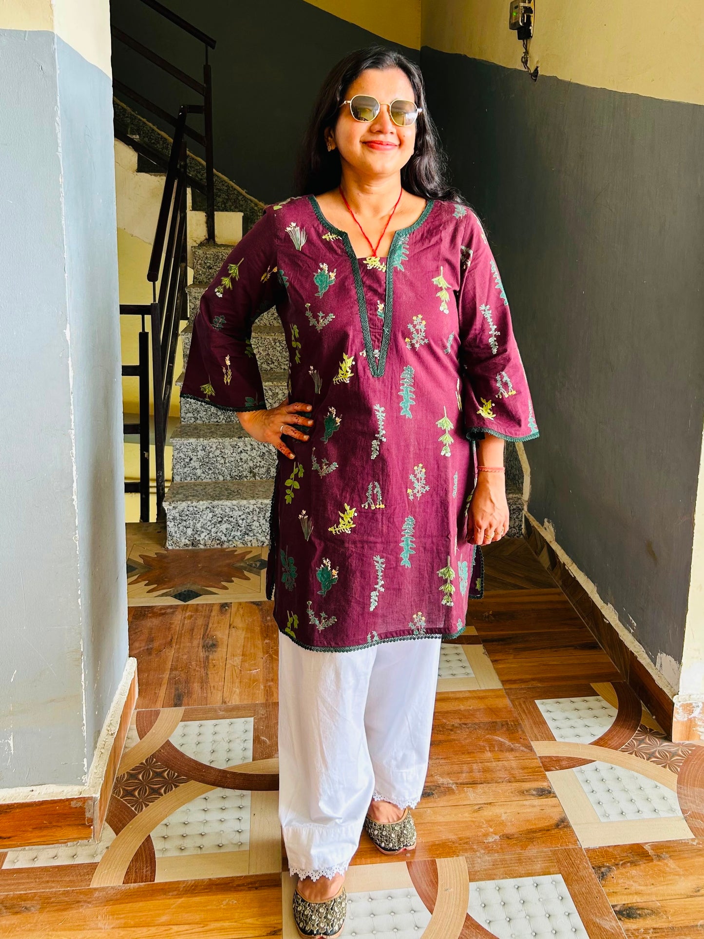 #MBA2154 Purple cotton Kurta