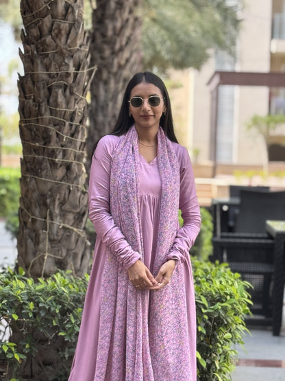 #MBA1854 Ruhaniyat kurta pant with dupatta-Mauve