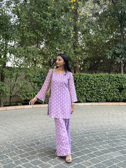 #MBA1704 Floral everyday co-ord set-Lavender heart