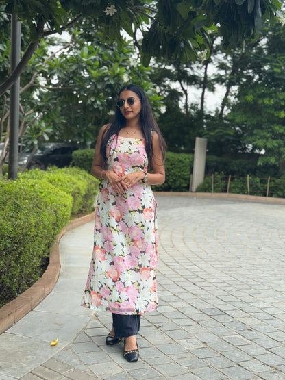 #MBA1992 Floral straight kurta- Rubaani