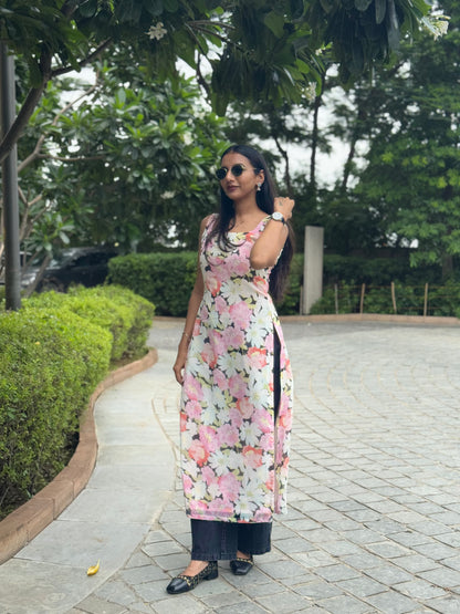 #MBA1992 Floral straight kurta- Rubaani