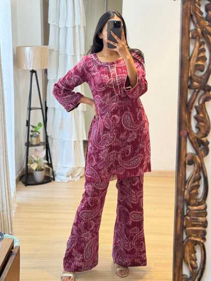 #MBA1705 Floral everyday co-ord set- Ridah magenta