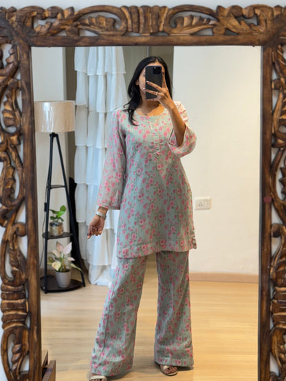 #MBA1706 Floral everyday co-ord set- Gulmarg