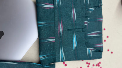 #MBA1864 Ikkat 2.0- dark green kurta and pant