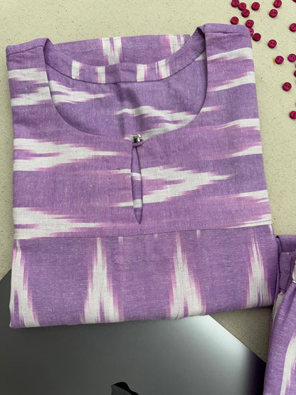#MBA1858 Ikkat 2.0- Lavender kurta and pant