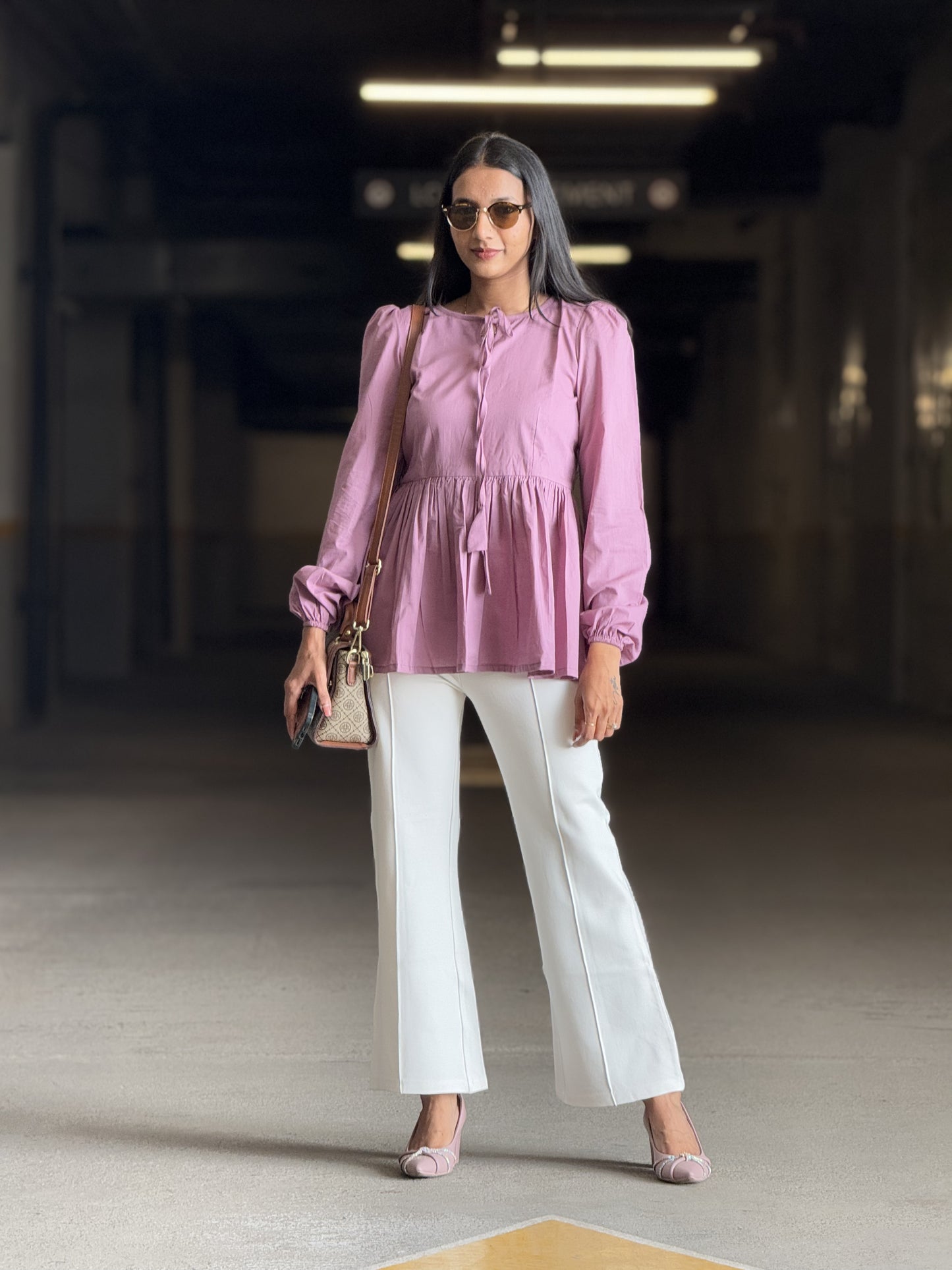 #MBA1877 Alizeh cotton top- Mauve