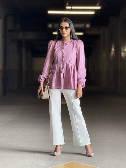 #MBA1877 Alizeh cotton top- Mauve