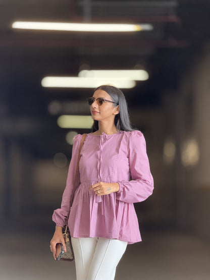 #MBA1877 Alizeh cotton top- Mauve