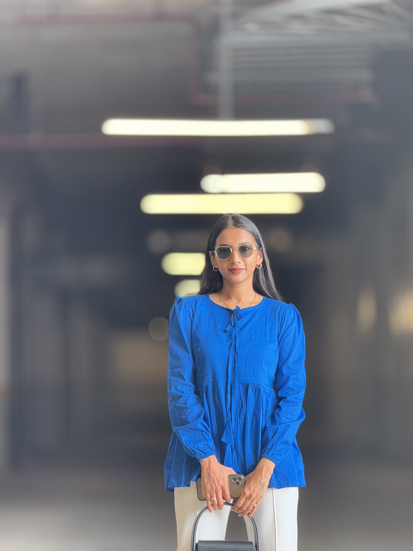 #MBA1876 Alizeh cotton top- Royal blue