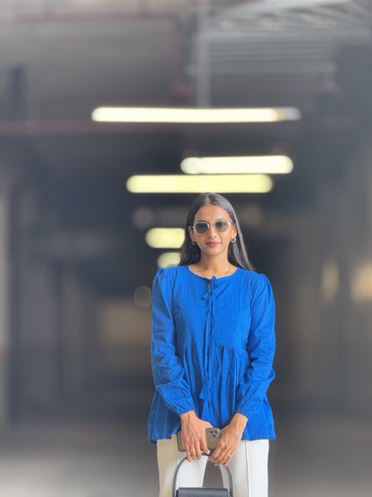 #MBA1876 Alizeh cotton top- Royal blue