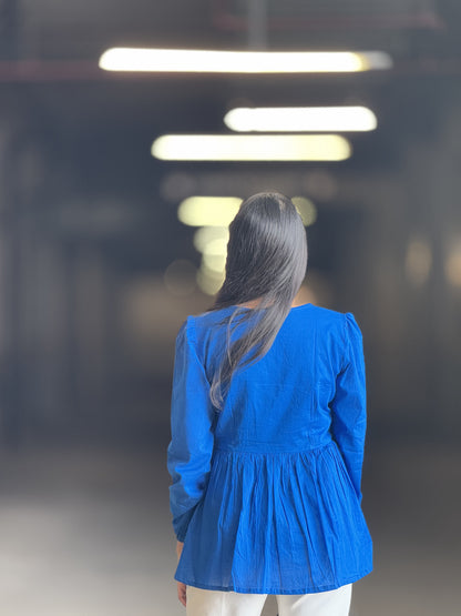 #MBA1876 Alizeh cotton top- Royal blue