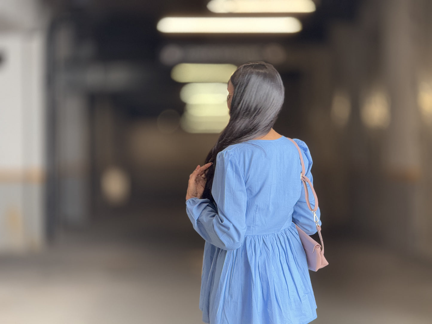 #MBA1871 Alizeh cotton top- Azure blue