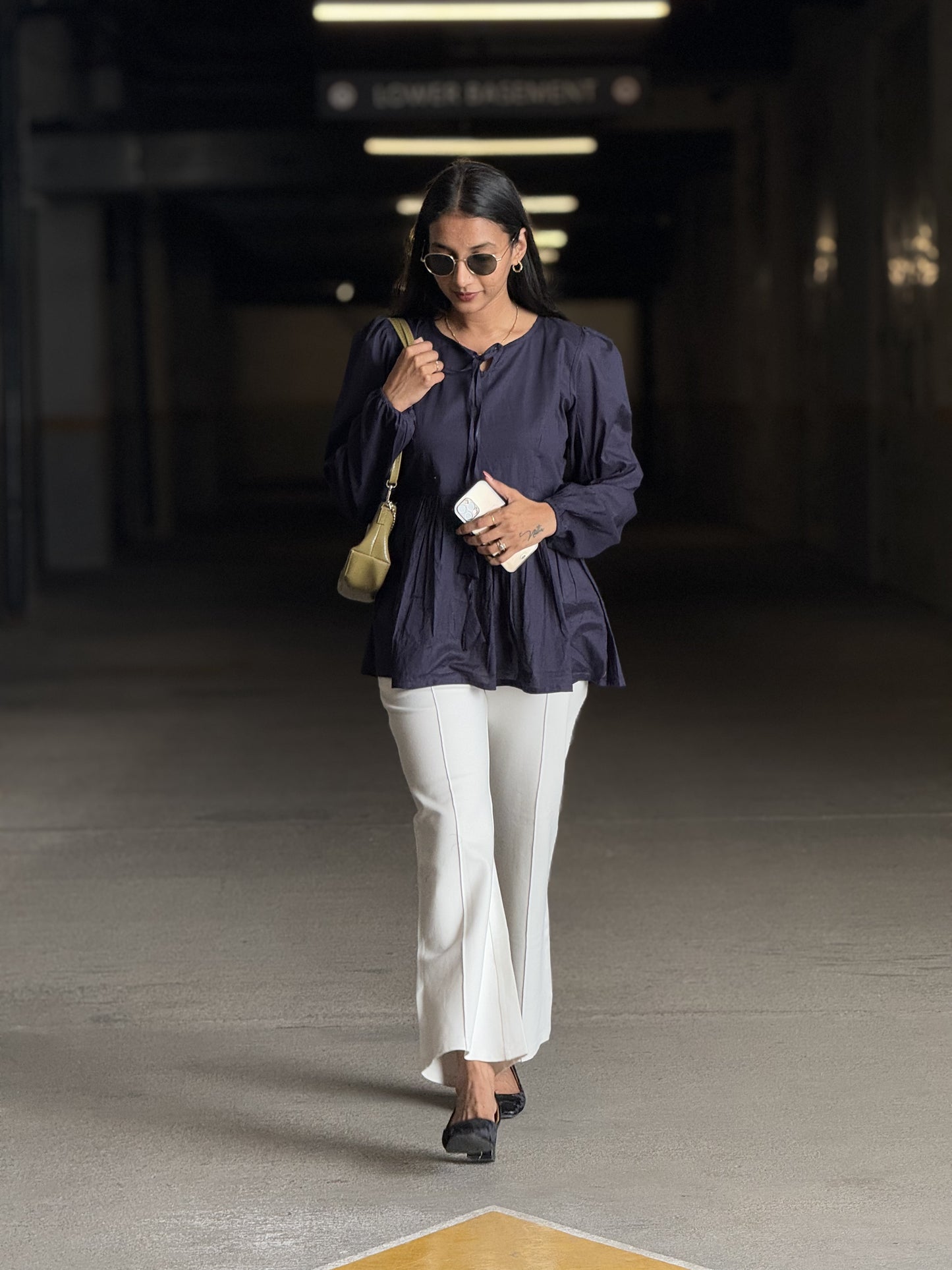 #MBA1868 Alizeh cotton top- Denim blue