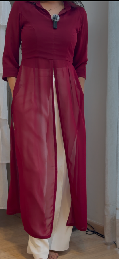 #MBA2010 A-line chic KurtI- Maroon
