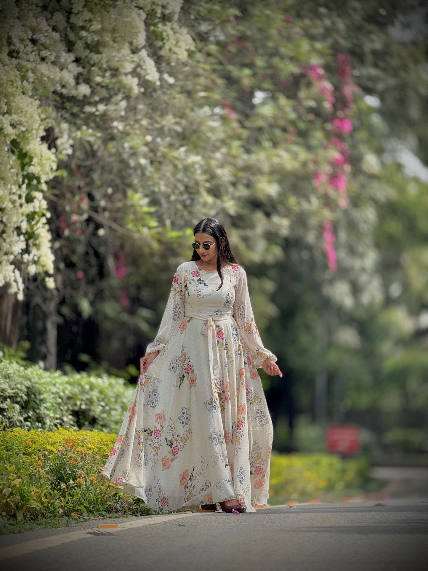 #MBA1879 Elsa white floral dress