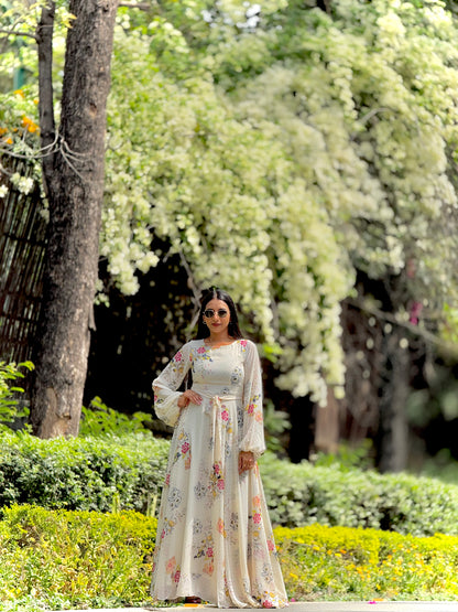 #MBA1879 Elsa white floral dress