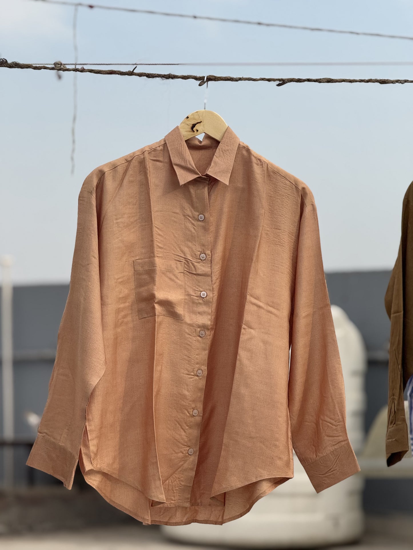 #MBA1894 Rose gold silk shirt