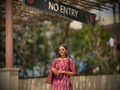 #MBA1866 Ikkat 2.0- chocolate kurta and pant