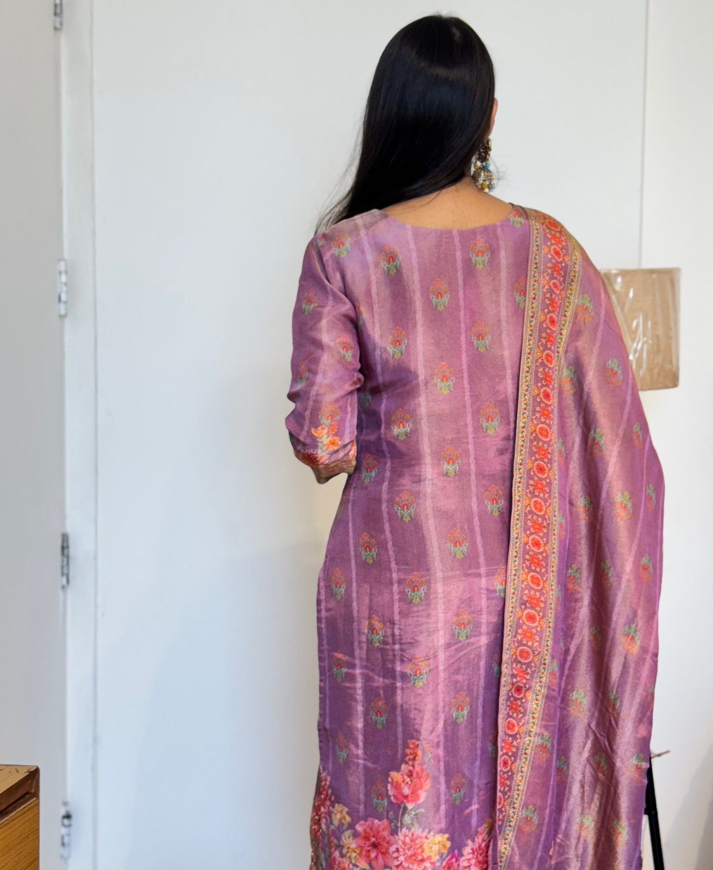 #MBA2020 Purple tissue silk suit set