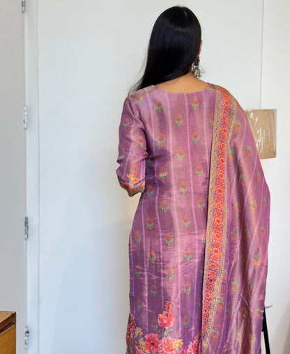 #MBA2020 Purple tissue silk suit set