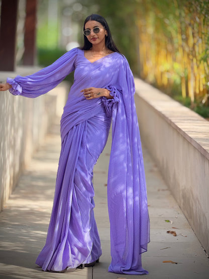 #MBA1882 Sarah 1 min saree and blouse- Lavender