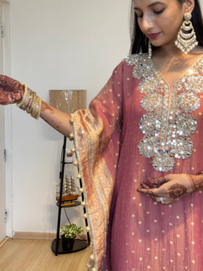 #MBA2018 Mirror kaftan set- peach