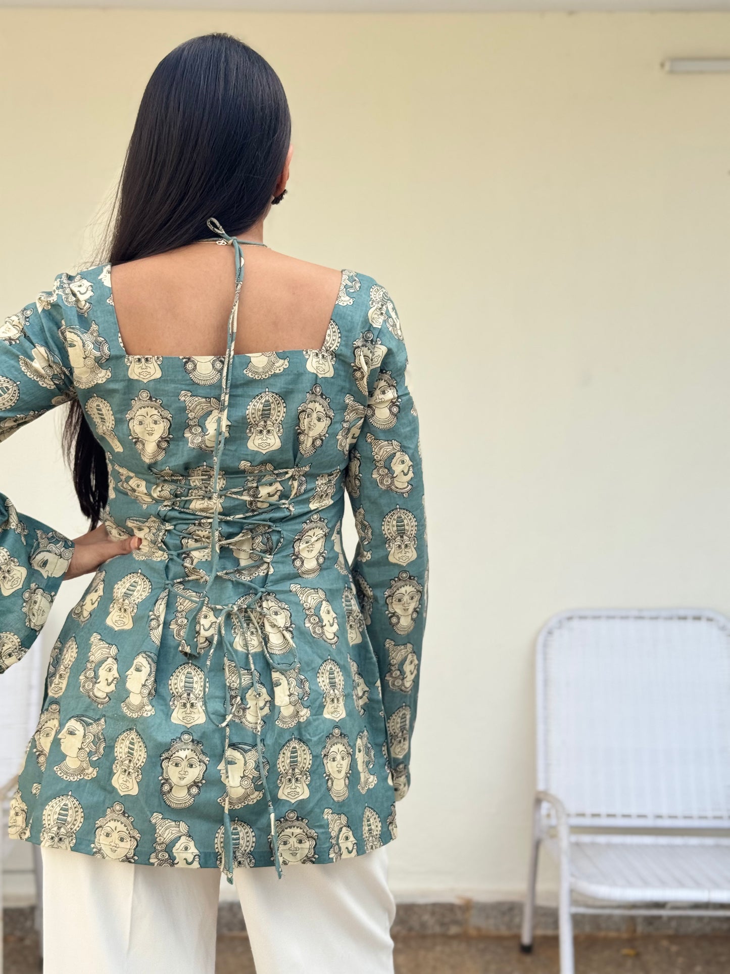 #MBA2082 Masakali cotton kurti- Teal