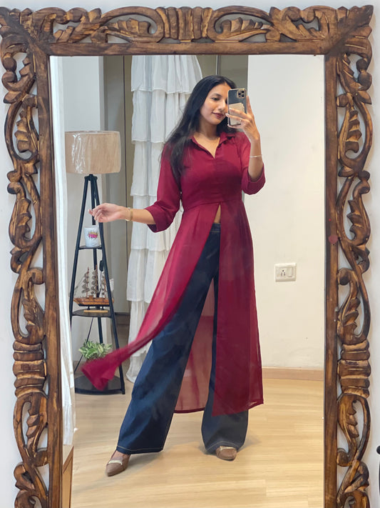 #MBA2010 A-line chic KurtI- Maroon