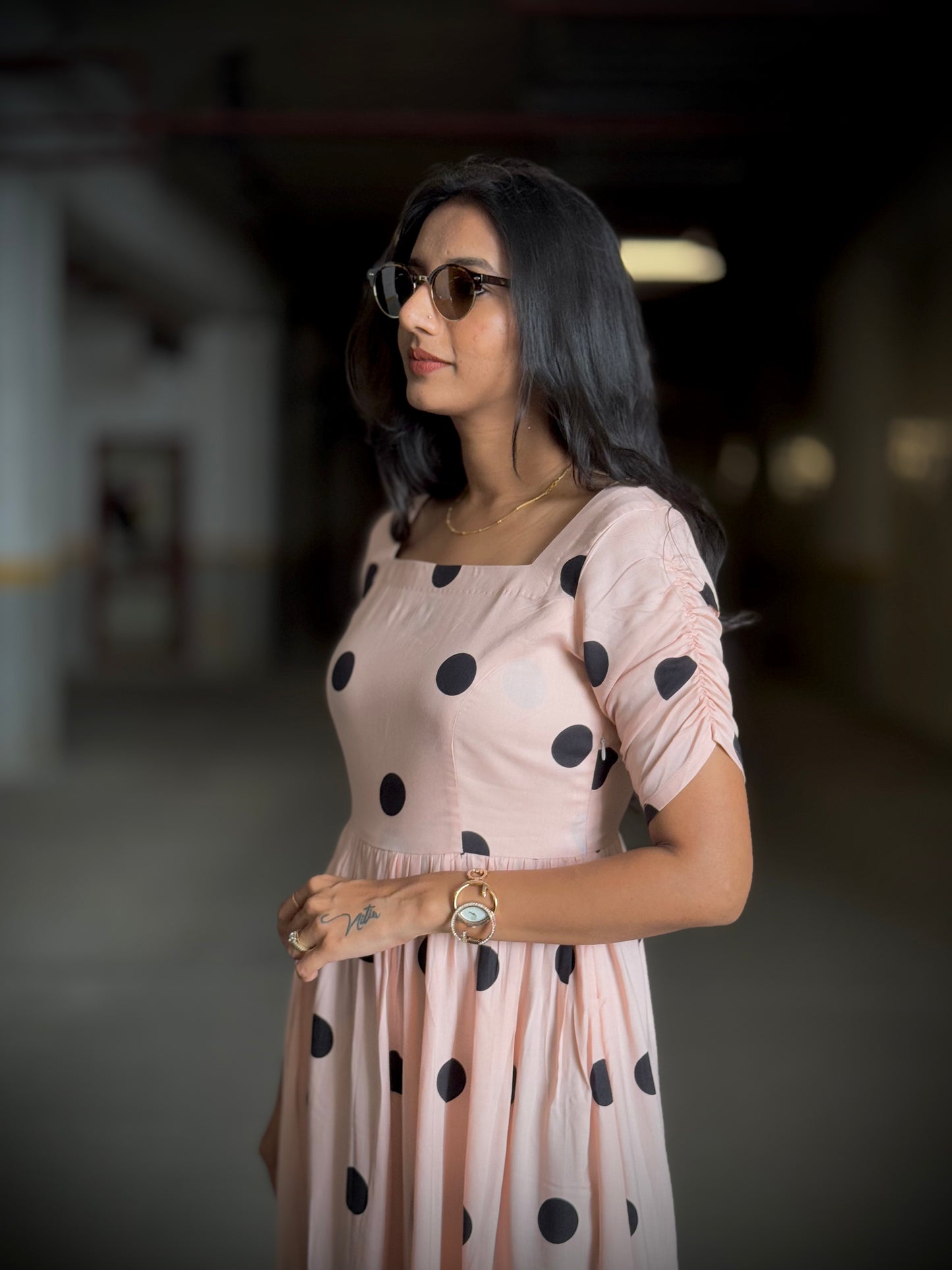 #MBA1900 Rosewood polka dress