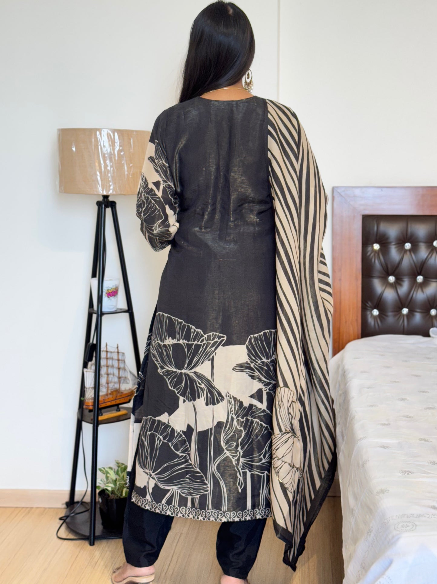 #MBA2021 Black tissue silk suit set