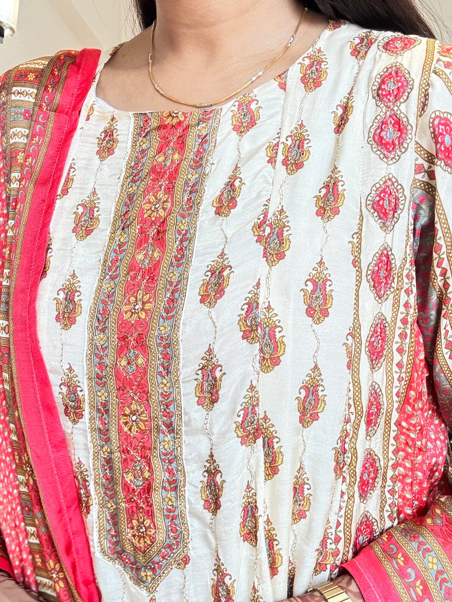 #MBA2026 Muslin Silk kalidaar anarkali set- off white