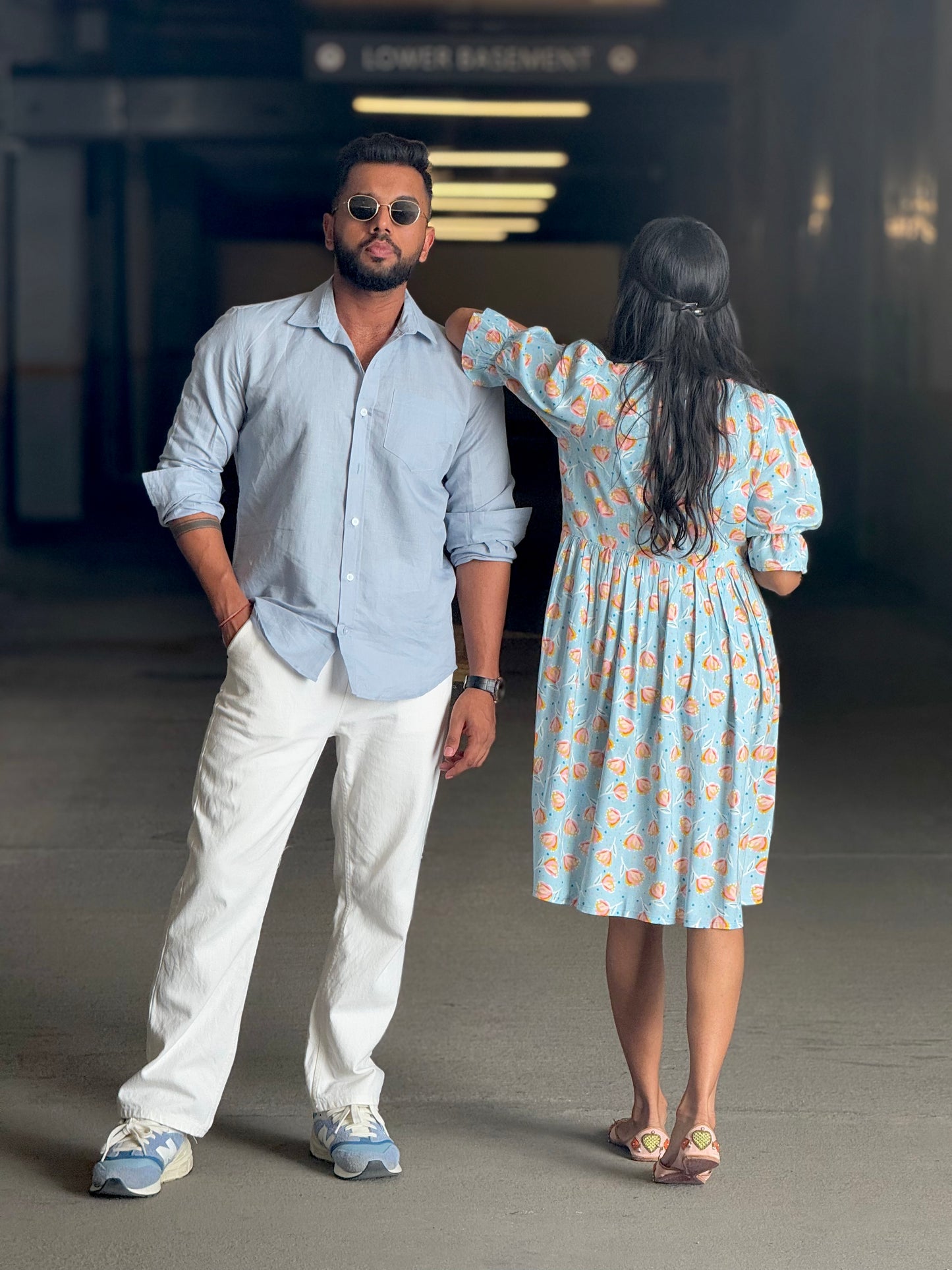 #MBA1903 Men's Pure Linen shirt- Light blue