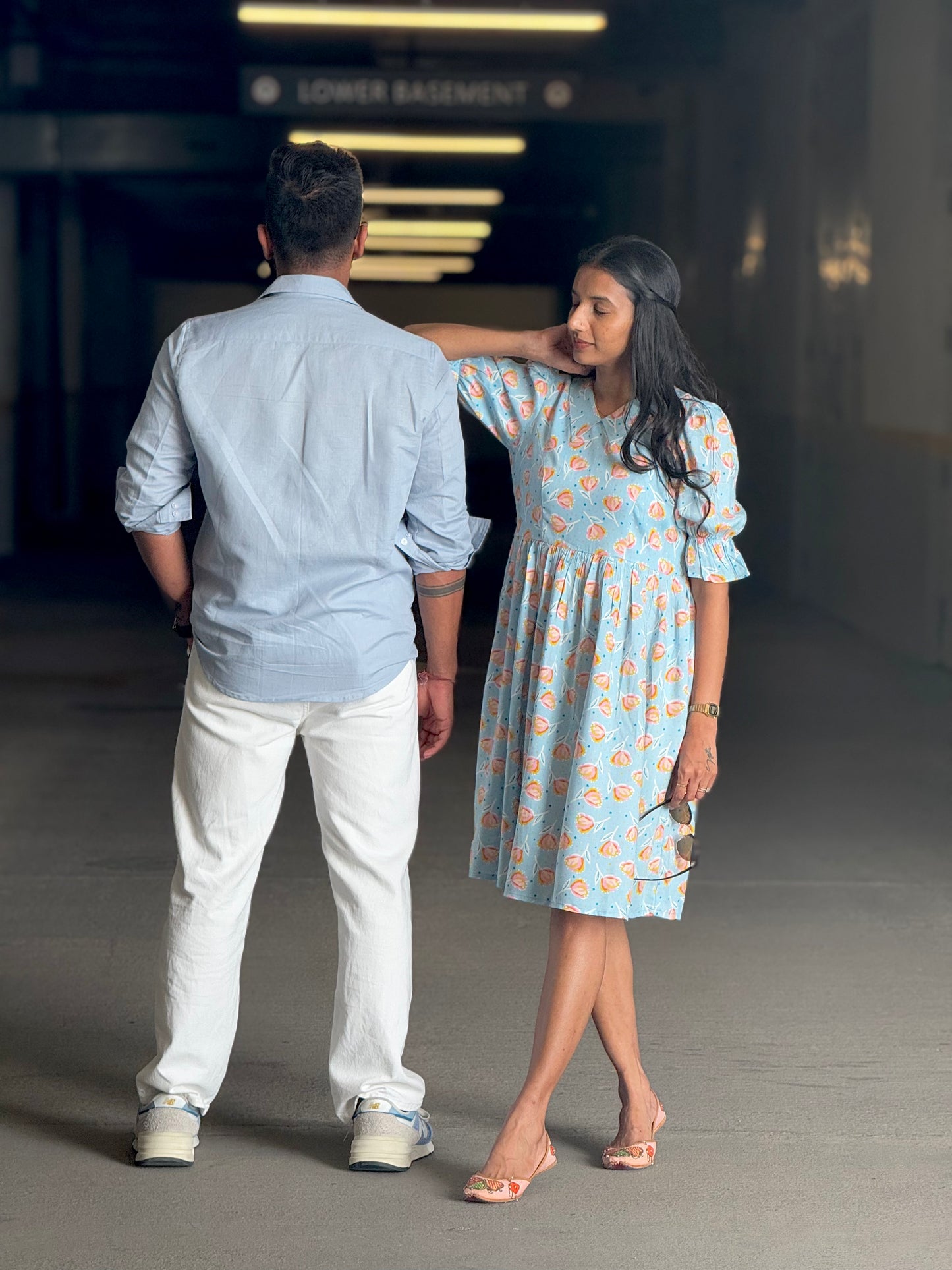 #MBA1904 Light blue floral dress